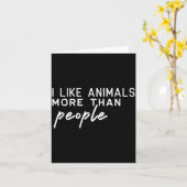 I Like Animals More Than People Funny Pet Lover Hu カード (黄色い花)