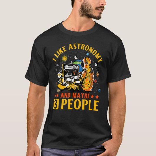 I like Astronomy and maybe 3 People Astronaut   Sa Tシャツ (正面)