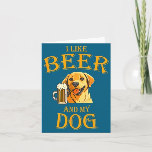 I Like Beer And My Dog Beer And Dogs Funny Dog Quo カード (正面)
