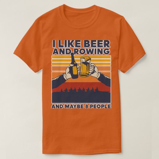 I Like Beer Rowing Beer Drinking Tシャツ (デザイン正面)