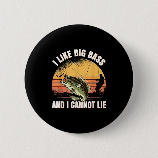 I Like Big B And I Cannot Lie Fishing  缶バッジ (正面)