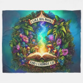 I Like Big Books, for Book Lovers & Readers, フリースブランケット (正面(横))