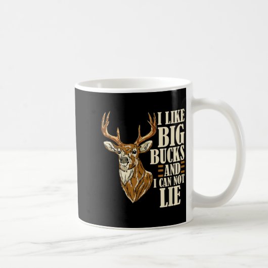 I Like Big Bucks And I Cannot Lie Buck Hunting コーヒーマグカップ (右)