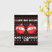 I Like Big Bulbs And I Cannot Lie Funny Christmas  カード (黄色い花)