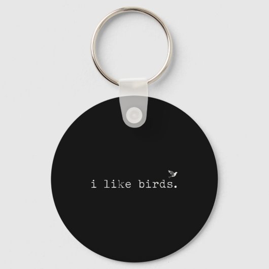 I Like Birds Funny Minimalist Birdwatching Introve キーホルダー (正面)