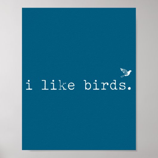 I Like Birds Funny Minimalist Birdwatching Introve ポスター (正面)