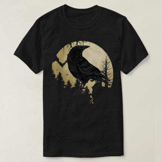 I like Birds Viking Crow Blackbird Raven Silhouett Tシャツ (デザイン正面)