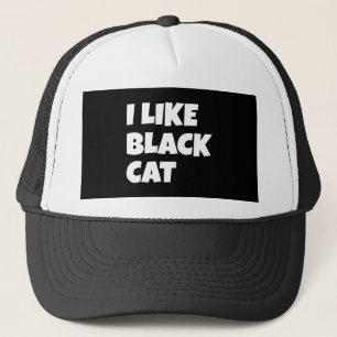 I Like black cat design キャップ