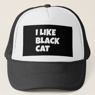 I Like black cat design キャップ