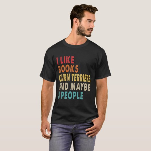 I like books and Cairn Terrier Tシャツ (正面フル)