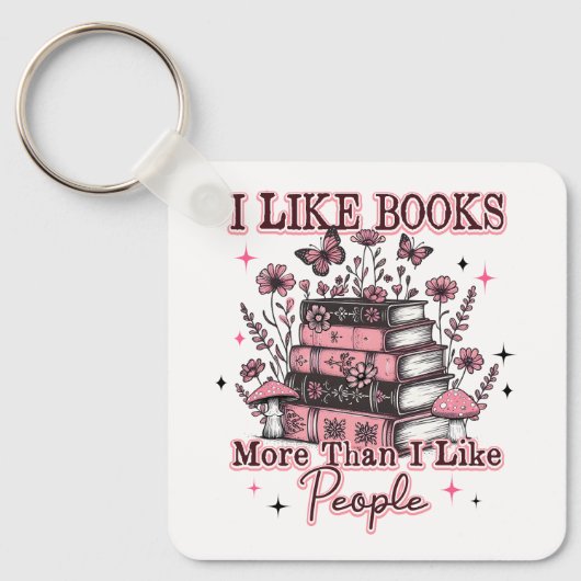 I Like Books More Than....  キーホルダー (正面)