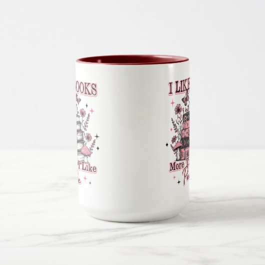 I Like Books More Than.... マグカップ (中央)