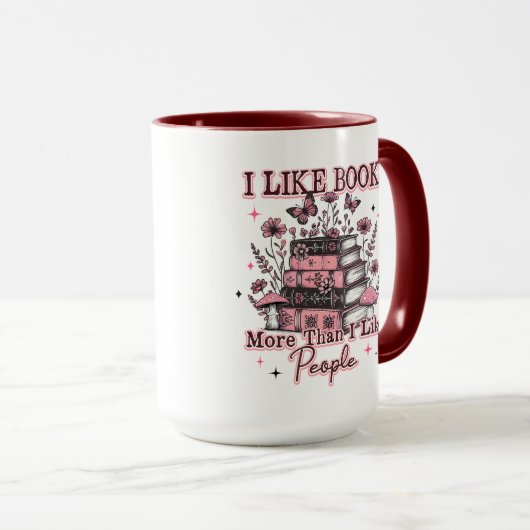 I Like Books More Than....  マグカップ (正面右)