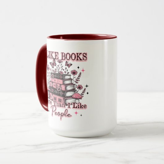 I Like Books More Than....  マグカップ (正面左)