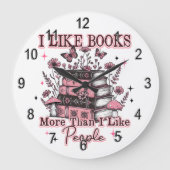 I Like Books More Than....  ラージ壁時計 (正面)