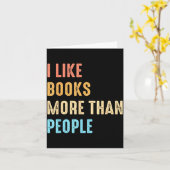 I Like Books More Than People Funny Book Lovers Bo カード (黄色い花)