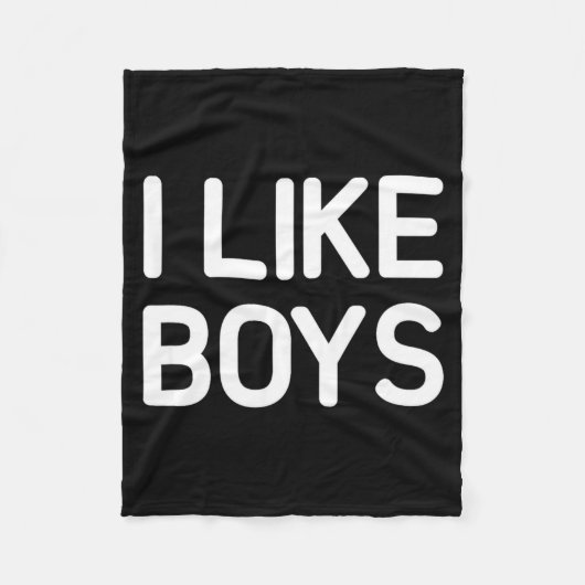 I Like Boys Funny Jokes Sarcastic  フリースブランケット (正面)
