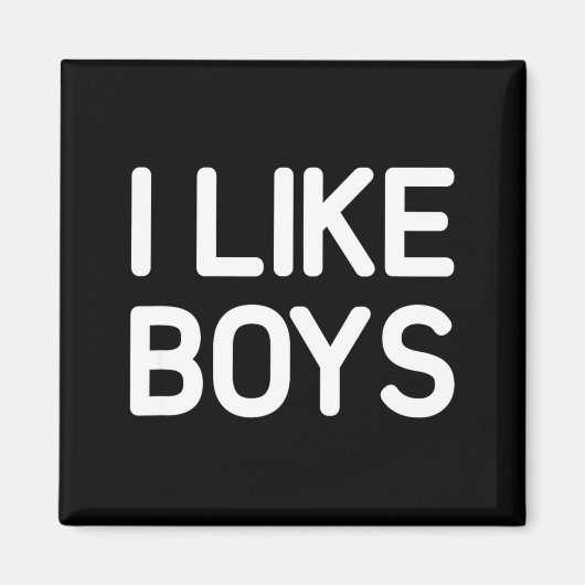 I Like Boys Funny Jokes Sarcastic  マグネット (正面)