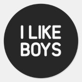I Like Boys, Funny, Jokes, Sarcastic ラウンドシール (正面)