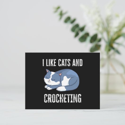 I like Cats and Crocheting Gift ポストカード (スタンド正面)