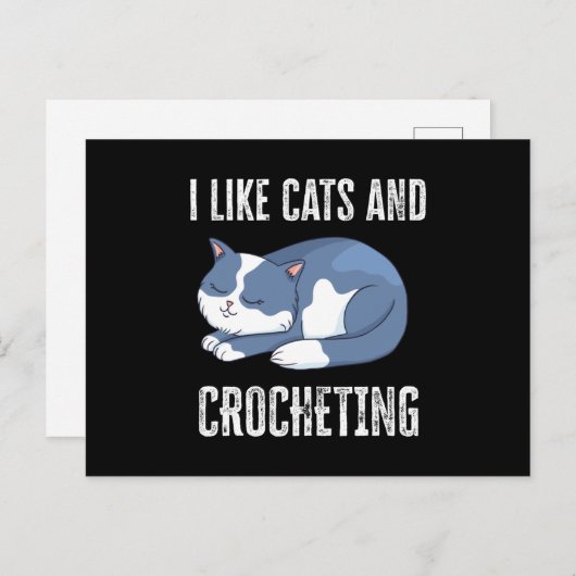 I like Cats and Crocheting Gift ポストカード (正面/裏面)