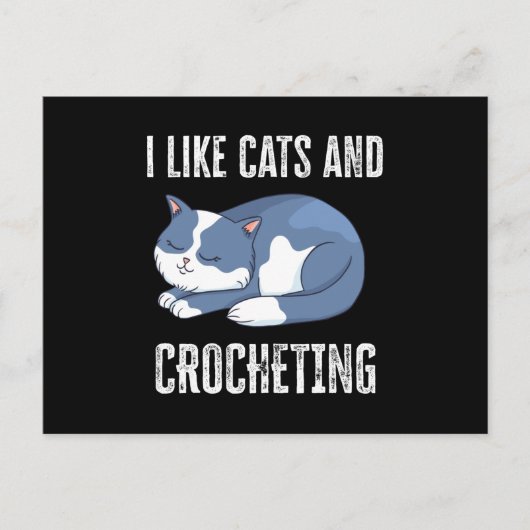 I like Cats and Crocheting Gift ポストカード (正面)