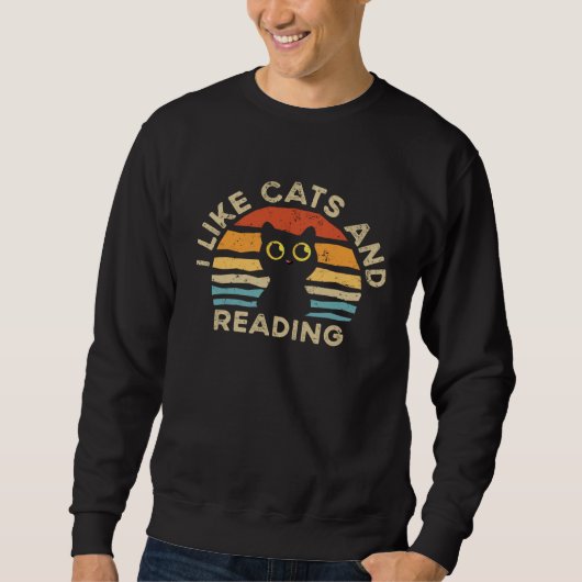 I Like Cats And Reading スウェットシャツ (正面)