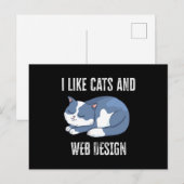 I like Cats and Web Design Gift ポストカード (正面/裏面)