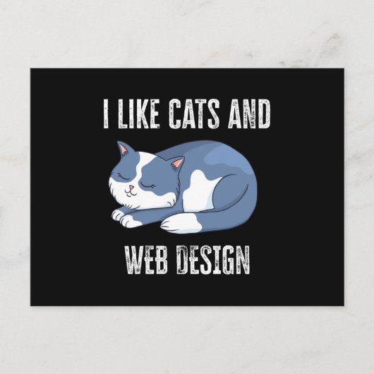 I like Cats and Web Design Gift ポストカード (正面)