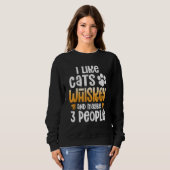I Like Cats Coffee Maybe 3 People Funny Joke Kitte スウェットシャツ (正面フル)