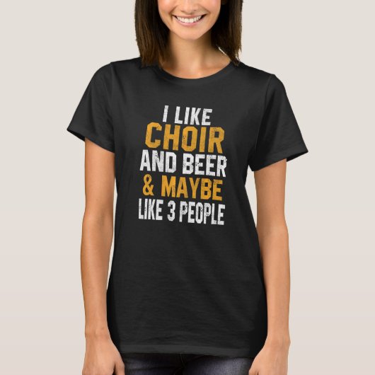 I Like Choir And Beer Treble Women Tenor Bass Clef Tシャツ (正面)