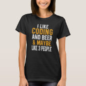 I Like Coding And Beer Programming Geek Admin Wome Tシャツ (正面)