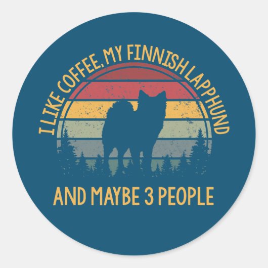 I like coffee and my Finnish Lapphund Finnischer ラウンドシール (正面)