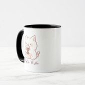 "I Like Coffee" Kawaii Cat Illustration マグカップ (正面左)
