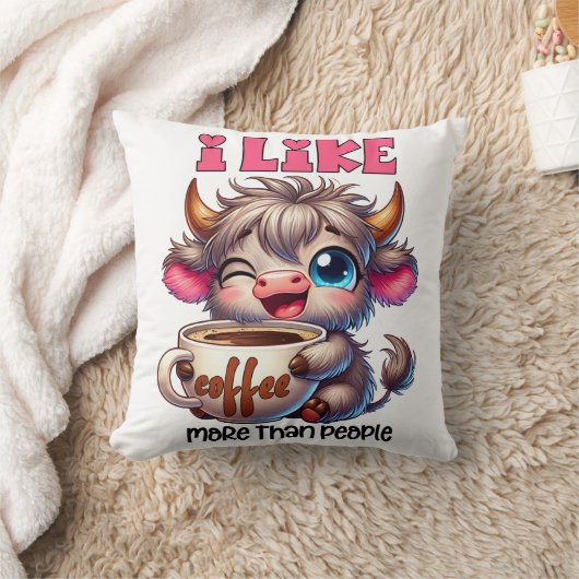 I Like Coffee More Than People  クッション (ブランケット)