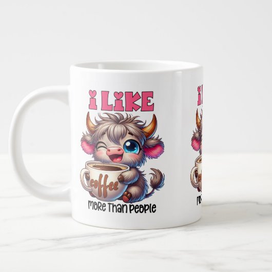 I Like Coffee More Than People  ジャンボコーヒーマグカップ (左)