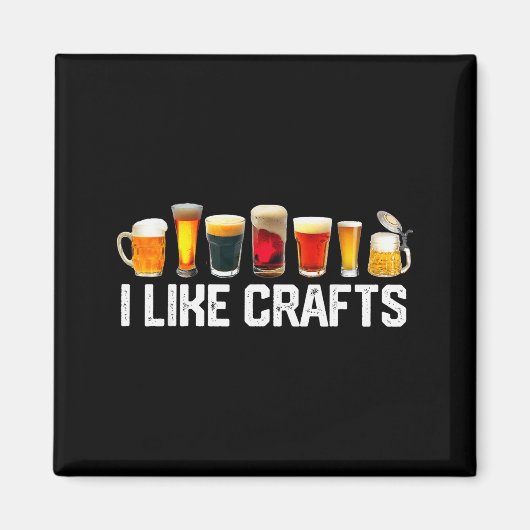 I Like Crafts Craft Beer Microbrew Hops Funny Gift マグネット (正面)