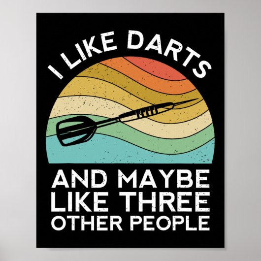 I Like Darts Cricket Dart 501 Beer Retro Funny Thr ポスター (正面)