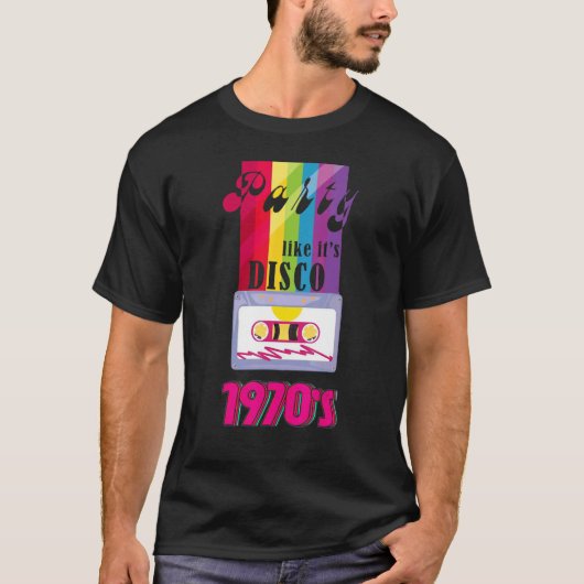 I like Disco Outfit Party 1970s and 80s 90s Retro  Tシャツ (正面)