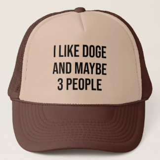 I LIKE DOGE  AND MAYBE 3 PEOPLE キャップ