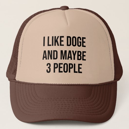 I LIKE DOGE  AND MAYBE 3 PEOPLE キャップ (正面)