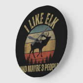 I LIKE ELK AND MAYBE 3 PEOPLE ラージ壁時計 (傾斜)