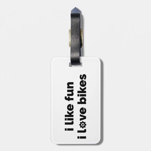 I Like Fun I Love Bikes ラゲッジタグ (裏面縦)