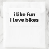 I Like Fun I Love Bikes 長方形シール (バッグ)