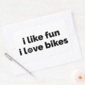 I Like Fun I Love Bikes 長方形シール (封筒)
