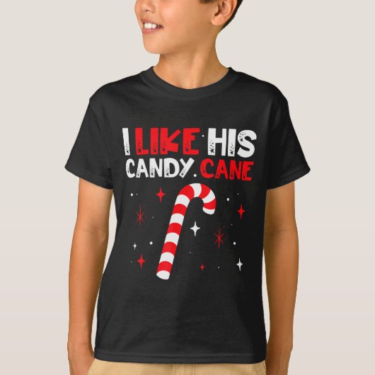 I Like His Candy Cane Couple Matching Christmas Tシャツ (正面)