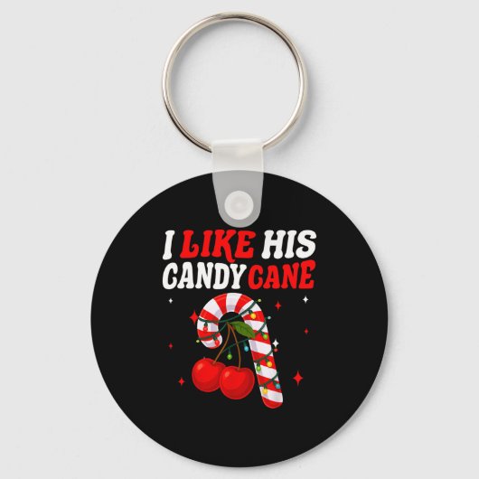 I Like His Candy Cane Couples Matching Christmas F キーホルダー (正面)