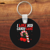 I Like His Candy Cane Couples Matching Christmas F キーホルダー (正面)