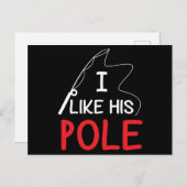 I Like His Pole Fishing Gift Her Women Valentine ポストカード (正面/裏面)