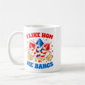 I Like How He Bangs Fireworks 4th Of July Funny Co コーヒーマグカップ (左)